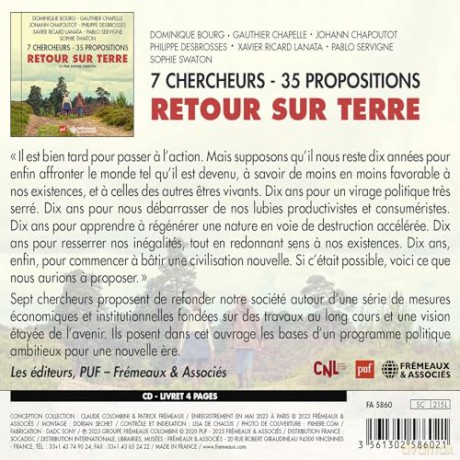 Retour Sur Terre: 7 Chercheurs - 35 Propositions (Audiobook) [CD]
