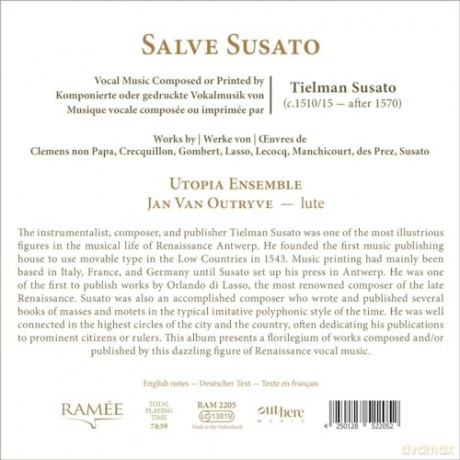 Utopia Ensemble: Salve Susato [CD]