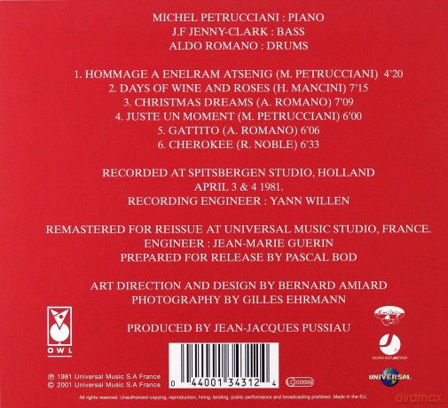 Petrucciani Michel: With Jenny-Clark&Aldo Romano [CD]
