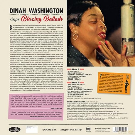 Dinah Washington: Sings Blazing Ballads (Limited) [Winyl]