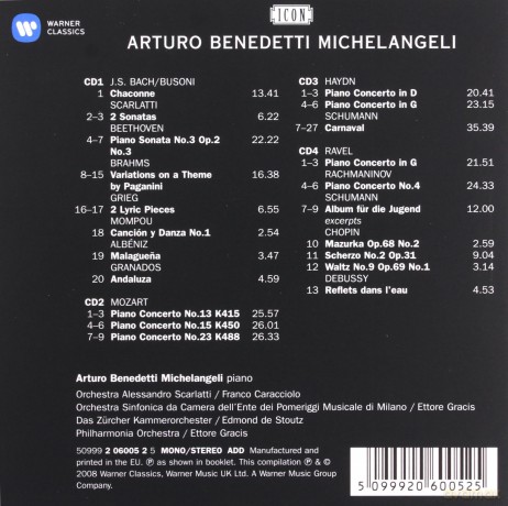 Michelangeli: Icon: Arturo Benedetti Michelngeli [4CD]