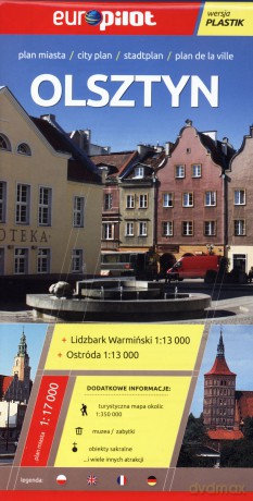 Olsztyn, Lidzbark Warmiński, Ostróda. Plan miasta 1:17 000. Europilot wersja plastik [KSIĄŻKA]