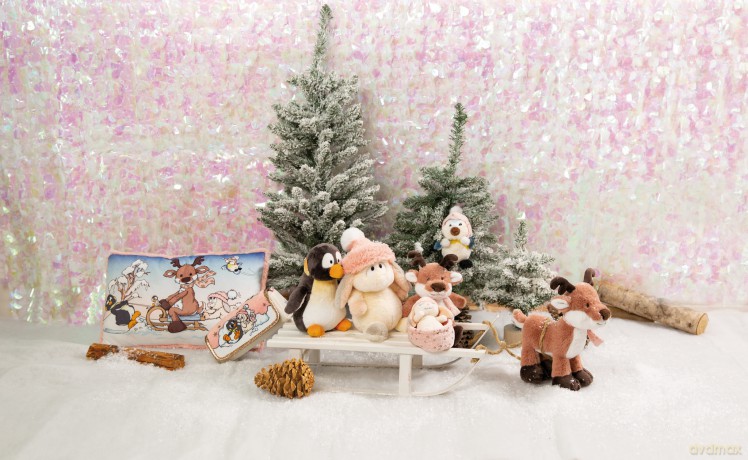 NICI GREEN Poduszka Winter Friends renifer Jonte i przyjaciele prostokątna 45x25