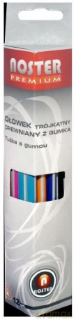 Ołówek trójkątny Noster 12 szt. [KSIĄŻKA]