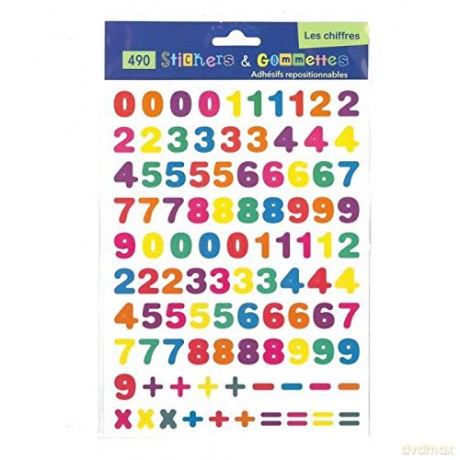 490 Gommettes les chiffres adhésifs repositionnables autocollants stickers enfants