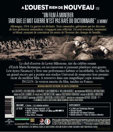A l'ouest rien de nouveau - Blu-ray single
