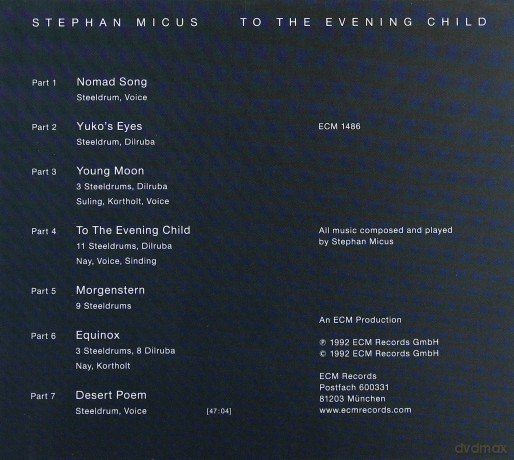 Micus: To The Evening Child [CD]