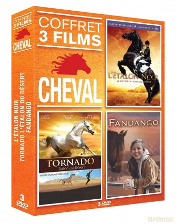 Cheval n° 1-Coffret 3 Films Noir + Tornado-L'étalon du désert + Fandago