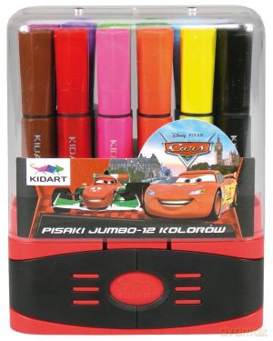 Pisaki w pudełku grube 12 kolorów CARS [KSIĄŻKA]