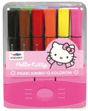 Pisaki w pudełku grube 12 kolorów Hello Kitty [KSIĄŻKA]