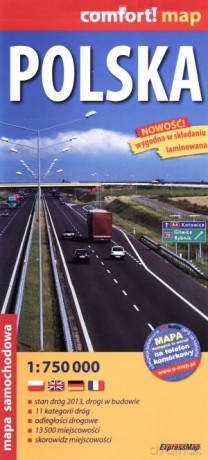Polska. Laminowana mapa samochodowa w skali 1:750 000 [KSIĄŻKA]