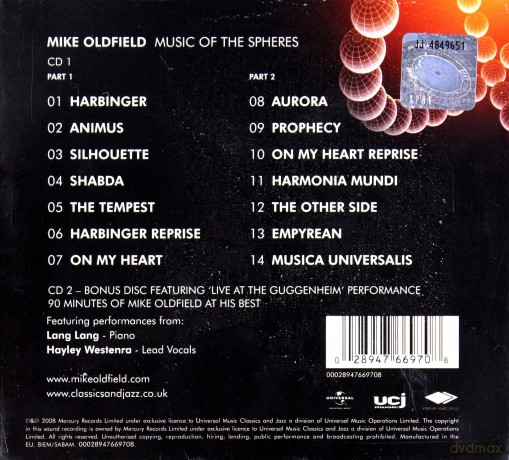 Mike Oldfield: Music Of The Spheres Special Edition [2CD]