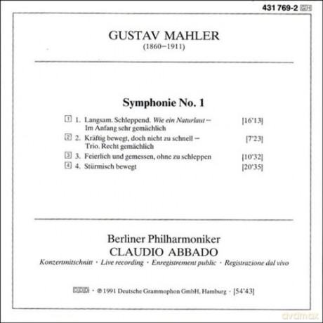 Abbado Bp: Mahler:Symph.N.1 [CD]