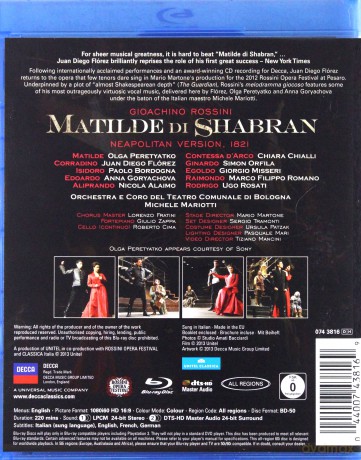 Juan Diego Florez: Rossini Matilde Di Shabran [Blu-Ray]