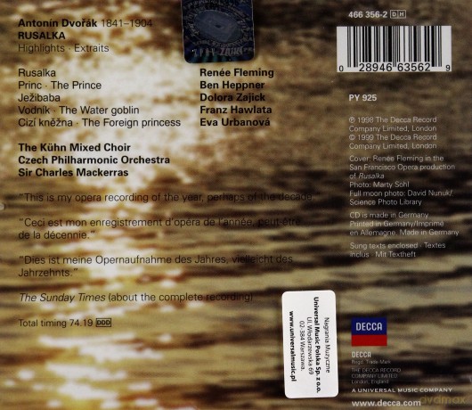 Mackerras: Dvorak: Rusalka [CD]