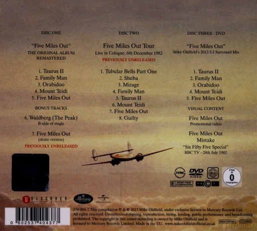 Mike Oldfield: Five Miles Out (Deluxe) Ltd. [2CD]+[DVD]