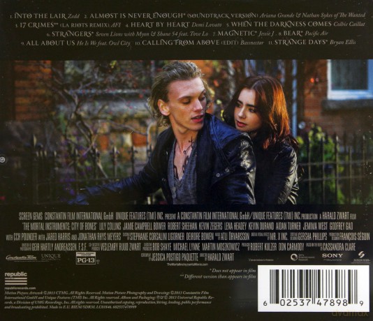 The Mortal Instruments: City Of Bones soundtrack (Dary Anioła: Miasto Kości) [CD]