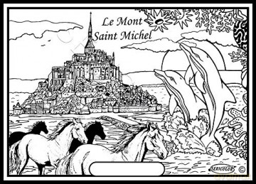 Le Mont St Michel - Tableau A COLORIER