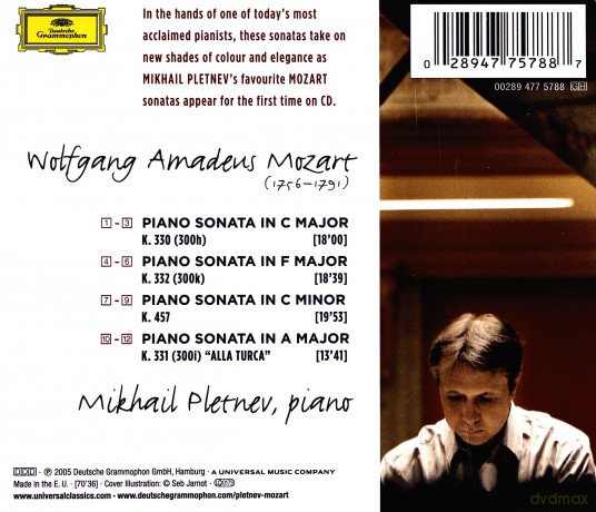 Mikhail Pletnev: Mozart:Piano Sonatas [CD]