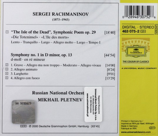 Mikhail Pletnev: Rachmaninov [CD]