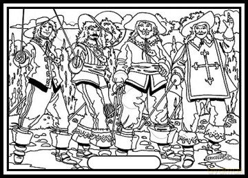 Les 4 Mousquetaires - Tableau A COLORIER