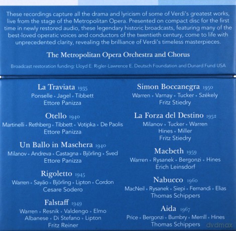 Verdi At The Met: Legendary Performances From The Metropolitan Opera [20CD]