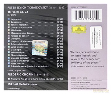 Mikhail Pletnev: Tchaikovsky:18 Pieces [CD]