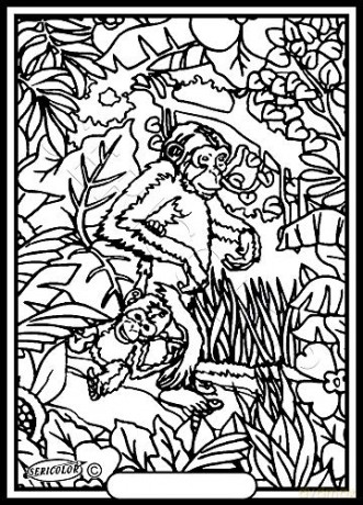 Les SINGES - Tableau A COLORIER