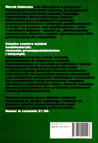 Rachunek prawdopodobieństwa i statystyka dla licealistów - Marek Kałuszka [KSIĄŻKA]