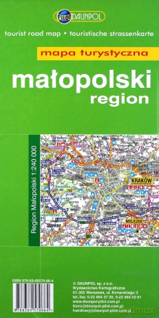 Region Małopolski. Mapa turystyczna w skali 1:240 000 [KSIĄŻKA]