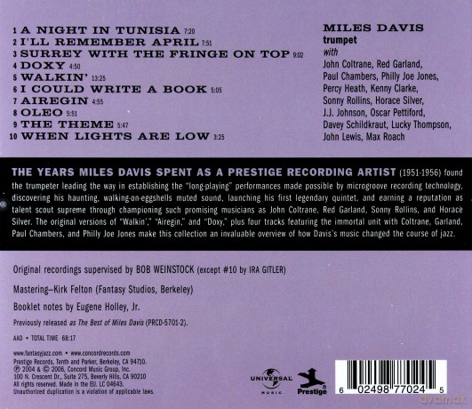 Miles Davis: Prestige Profiles vol.1 [CD]