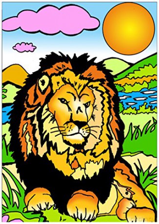SERICOLOR Tableau a colorier en Relief Velours. Lion