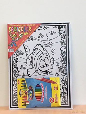 SERICOLOR Tableau a colorier en Relief Velours. Poisson Clown