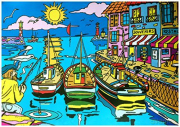 SERICOLOR Tableau a colorier en Relief Velours. Port