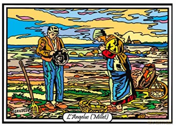 SERICOLOR Tableaux a colorier en Relief Velours. L'Angelus (Millet)