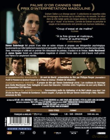 Sex, Lies, and Videotape (Seks, kłamstwa i kasety video) [Blu-Ray]