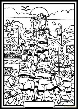 Tableau a colorier en Relief Velours - Rugby