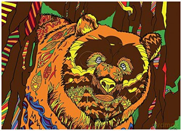 Un Ours Version Mandala - Tableau A COLORIER