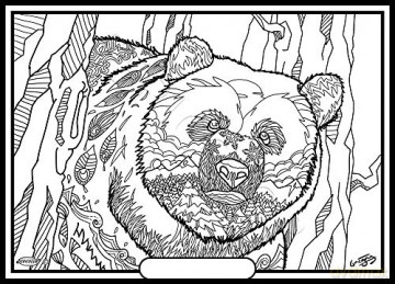 Un Ours Version Mandala - Tableau A COLORIER