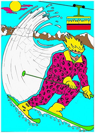 Une SKIEUSE - Tableau A COLORIER