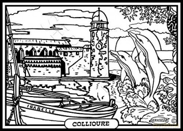 Ville DE COLLIOURE - Tableau A COLORIER