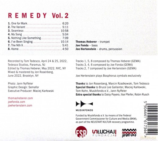 Thomas Heberer, Joe Fonda, Joe Hertenstein: Remedy Vol.2 [CD]