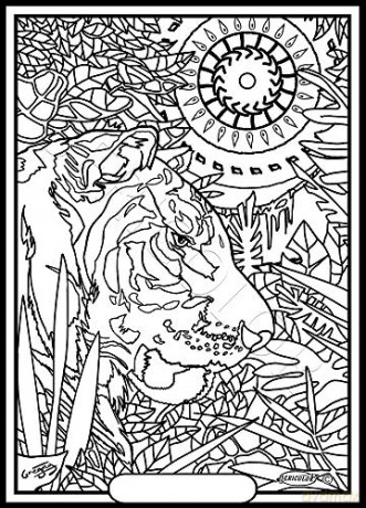 Le Tigre Version Mandala - Tableau A COLORIER
