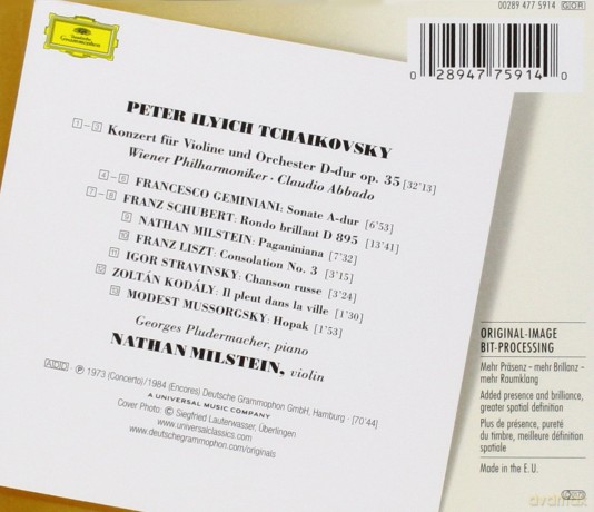 Milstein Wp Abbado: Tchaikovsky:Violin Concerto [CD]
