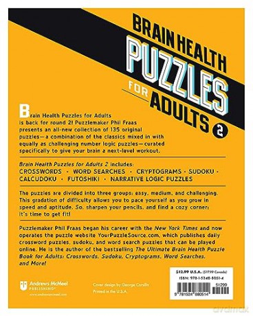 Brain Health Puzzles For Adults 2 - Phil Fraas [KSIĄŻKA]