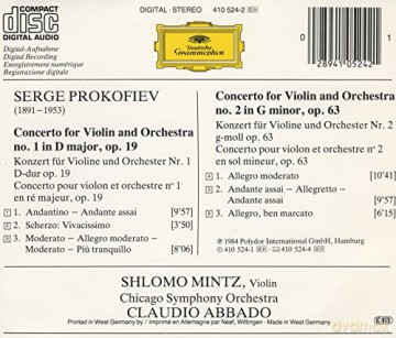Mintz Cso Abbado: Prokofiev:Vln Cto 1 + [CD]