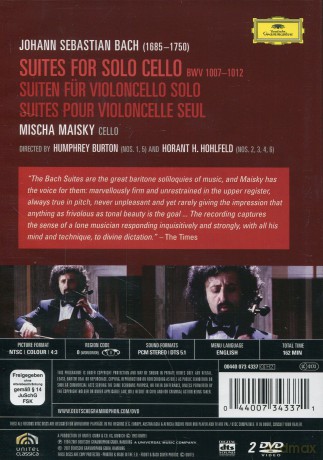 Mischa Maisky: Bach:6 Suites For Solo Viol.Bwv1007-1012 [2DVD]