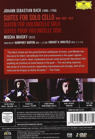 Mischa Maisky: Bach:6 Suites For Solo Viol.Bwv1007-1012 [2DVD]