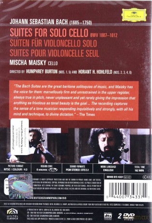 Mischa Maisky: Bach:6 Suites For Solo Viol.Bwv1007-1012 [2DVD]