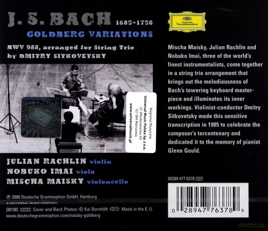 Mischa Maisky: Bach:Goldberg Variations [CD]